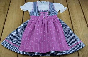 Kinder Dirndl mit Bluse und Schürze 3ltg. marine Isar Trachten Teenager - Bild 1 von 1