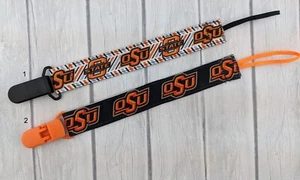OSU Pacifier Clip Baby Shower Gift Pacifier Holder College Stocking Stuffer OSU - Picture 1 of 2