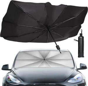 Foldable Car Sun Shade Umbrella: UV & Heat Protector for Windshield, 57"x 31 - Picture 1 of 8