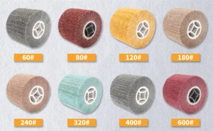 120x100mm NonWoven Abrasive Flap Wire Drawing Polish Burnishing Wheel 60-600Grit - Picture 1 of 10