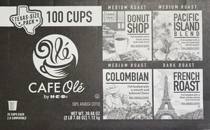 HEB Donut Shop, Pacific Island Blend, Colombian , French Roast - 100 Single cup - Picture 1 of 2
