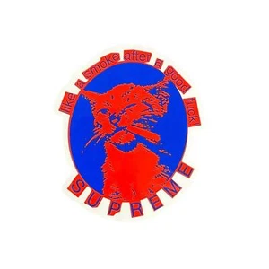 Supreme Blue & Red Cat Sticker - Picture 1 of 1