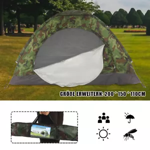 Wurfzelt Camping Wasserdicht Camouflage Trekking Zelt 2- 3 Personen campingzelt - Bild 1 von 12