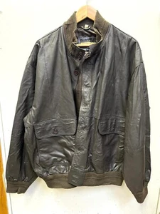 ARPELE ITALIAN CHOCOLATE BROWN LEATHER BOMBER STYLE JACKET SIZE 56 - Picture 1 of 7