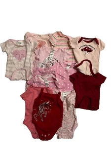 Lot of 12 Multi Brands Baby Girl Onzies Multiple Patterns 0-3  Months - Picture 1 of 9