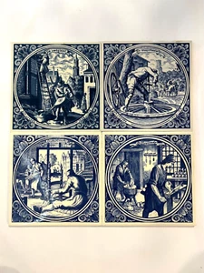 Delft Blue Ceramic Tile (set of 4) - Free Shipping! - Picture 1 of 3