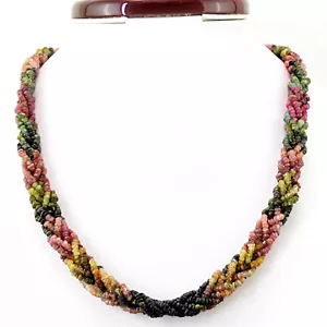 325.95 CTS 20 INCHES LONG WATERMELON TOURMALINE FACETED BEADS NECKLACE (DG) - Picture 1 of 3