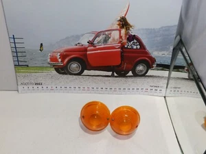 FIAT 500 F/L/R - FANALI ANTERIORI DX E SX 1 LUCE ARANCIO IN PLASTICA CARELLO - Foto 1 di 3