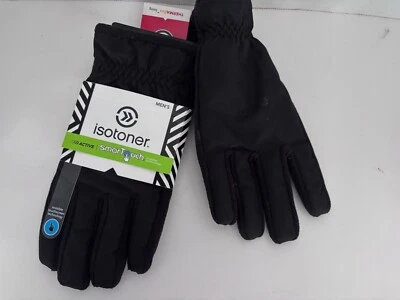 NUEVO CON ETIQUETAS Isotoner Activer SmarTouch Guantes para Hombres Negros Invierno Talla XL - PUEDEN FUNCIONAR PEQUEÑOS Foto 1 de 4