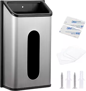 Grocery Bag Dispenser Wall Mount Stainless Steel for Plastic Bags Sturdy Grocery - Picture 1 of 12