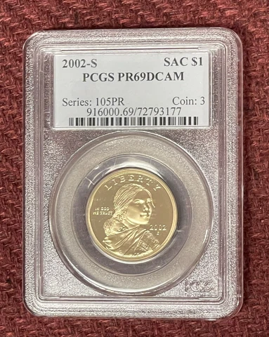 2002 - S Sacagawea PROOF $1 Dollar Coin GRADED 🔥PCGS PR69 DCAM🔥 Cover