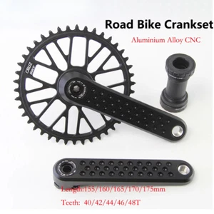 Road Bike Crankset 155-175mm Crank 40T-48T Chainring Chainwheel Bottom Bracket - Picture 1 of 30