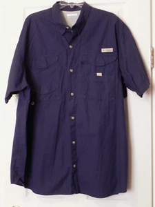 Columbia PFG Men's Size XL Blue SS Vented Shirt FM7130 - Picture 1 of 2