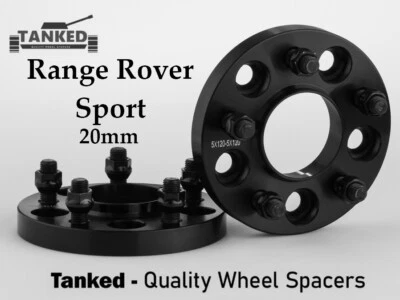 Range Rover Sport Wheel Spacers  L320 L494 Hub Centric  20 mm Black 72.6 Forged - Image 1 of 2