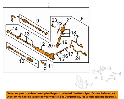 Used Rack and Pinion Assembly fits: 2002 Infiniti I35 Power Rack and Pinion 17`` - Image 1 of 3