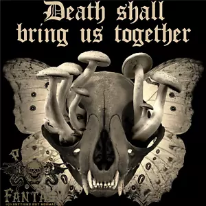 Death Together Butterfly Skull Mushrooms Mens T-Shirt 100% Cotton - Picture 1 of 3