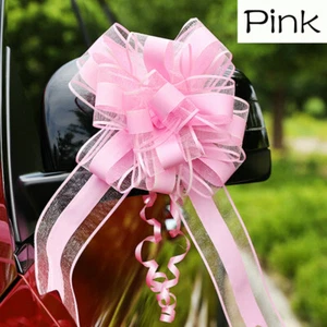 10 X Bow Pull Flower Ribbons Wedding Car Birthday Party Decor Gift Packing Pink - Picture 1 of 12