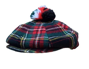 Mens Vintage 80s Tartan Check Cap Retro Medium 56cm - Picture 1 of 1