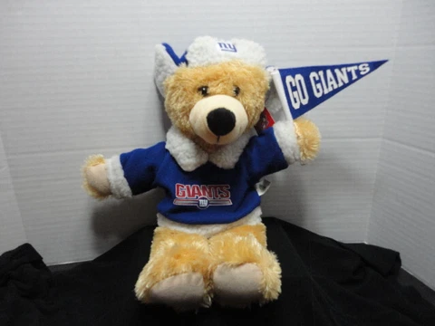 Good Stuff Teddy Bear New York Giants With Flag And Hat Plush Cover