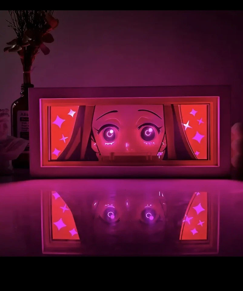 Nezuko Kamado Anime Led Light Box, RGB, Demon Slayer, Handmade Crafted - Imagen 1 de 1