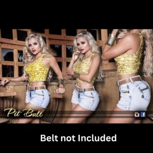 Pit Bull Jeans Shorts Größe 1/2 USA (36 Brasilien) Ref#17507 GÜRTEL IST NICHT INBEGRIFFEN - Bild 1 von 4