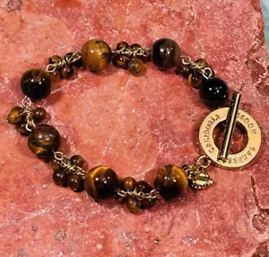 VINTAGE CAROLEE GENUINE TIGER EYE 7.5” BRACELET-BEAUTIFUL 🔺MINT CONDITION🔺 - Picture 1 of 10