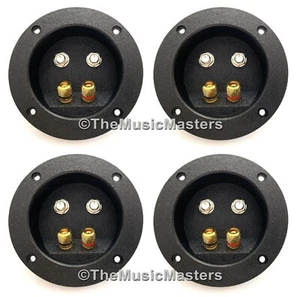 4X Gold Banana Speaker Screw Terminal Cups Dual 1/4" Jacks Home Pro Studio Boxes - Picture 1 of 9