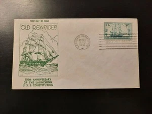 1947 FDC Old Ironsides Anniversary Cachet USS Constitution Boston Massachusetts - Picture 1 of 2