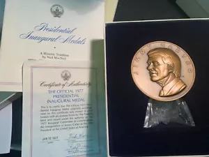 1977 2.5" Jimmy Carter Bronze Antique Finish Presidential Inaugural Medal - Picture 1 of 2