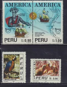 PERÙ 1993 1047, 1052-1023 UPAEP LEONI MARINI COME NUOVO CON SCATOLA - Foto 1 di 1