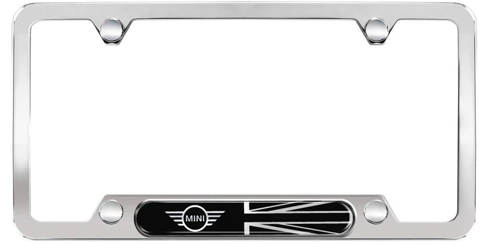 OEM Mini Cooper License Plate Frame Black Jack Chrome 51805A5CFB3 - Изображение 1 из 1