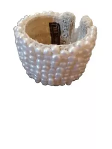 Vintage Artisan SOMS TH Handcrafted Pearl 2" Cuff Bracelet - Picture 1 of 5