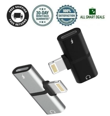 Adaptador De Auriculares Para Iphone Con Salida De Carga 2 En 1 Musica 3.5 mm - Image 1 of 4