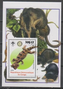 Timbres Dinosaures - Feuillet de timbres préhistoire de Congo - TBE - Photo 1/1