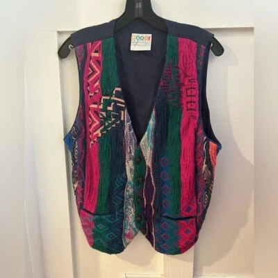 Vintage COOGI cotton button down 3D sweater Vest Men's Small - Image 1 of 4