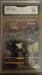 LAMAR JACKSON 2018 ROOKIE GEMS GMA GRADED MINT 10 BALTIMORE RAVENS! - Picture 1 of 2