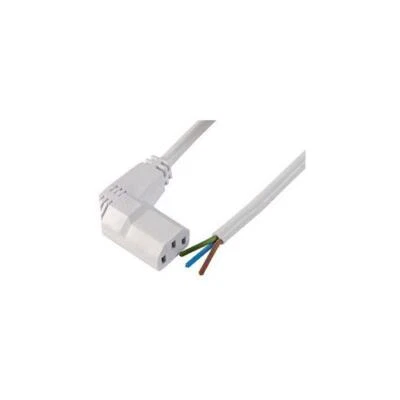 PE01038 Pro Elec Lead R.Angle IEC Skt-Bare End 5M White - Image 1 of 2
