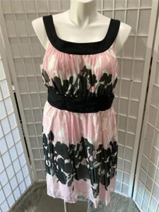 Women's Fashion Bug 20 Pink Black Floral Blouson Summer Dress - Picture 1 of 9