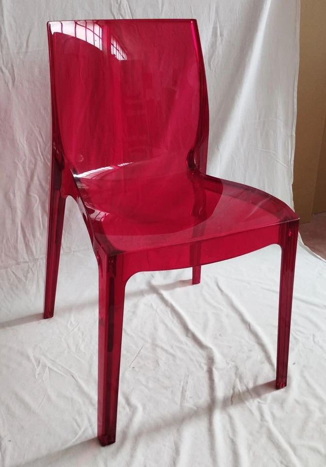 SEDIE FEMME FATALE UP-ON     POLICARBONATO  TRASPARENTE 2A SCELTA  ROSSO RUBINO - Immagine 1 di 3