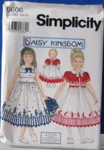 2001 SIMPLICITY Pattern #0606 Daisy Kingdom Child & Match 18" MUÑECA VESTIDO Talla BB - Imagen 1 de 2