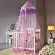 Elegant Lace Princess Round Dome Bedding Net Mosquito Netting Mesh Tent Pink