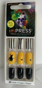 Impress Gel Maniküre Nagelpresse kurz Halloween gelb Hexe leuchten im Dunkeln - Bild 1 von 1