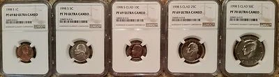 1998-S NGC Clad 5-Coin Proof Set, PF69 & PF70, ALL ULTRA CAMEO - Image 1 of 4