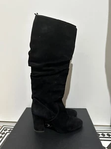 Coach Black Suede Knee High Boots - Picture 1 of 5