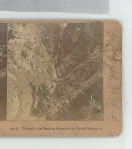 Waterfalls in Fauken Gorge in Tyrol Germany International Stereoview - Picture 1 of 2