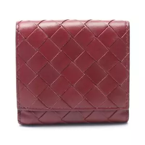 BOTTEGA VENETA Intrecciato Bi-fold Geldbörse 608074 Leder Bordeaux Gebraucht ... - Bild 1 von 7