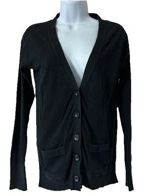 Cárdigan con botones Mossimo Supply Co para mujer pequeño negro cuello en V 5 botones algodón Foto 1 de 4