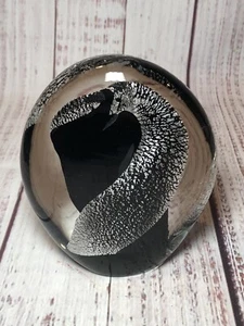 Signed Querandi Decorative Art Glass 1142 Paperweight In 925 Silver 5.5” 2.5 Lbs - Picture 1 of 14