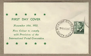 Australia 1951 BERGEN KGVI 3d Green FDC Cover cd Allenby Gardens - Picture 1 of 2