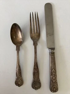 (3) International Silverplate USN-Anchor Spoon, Fork, Knife Kings - Picture 1 of 10